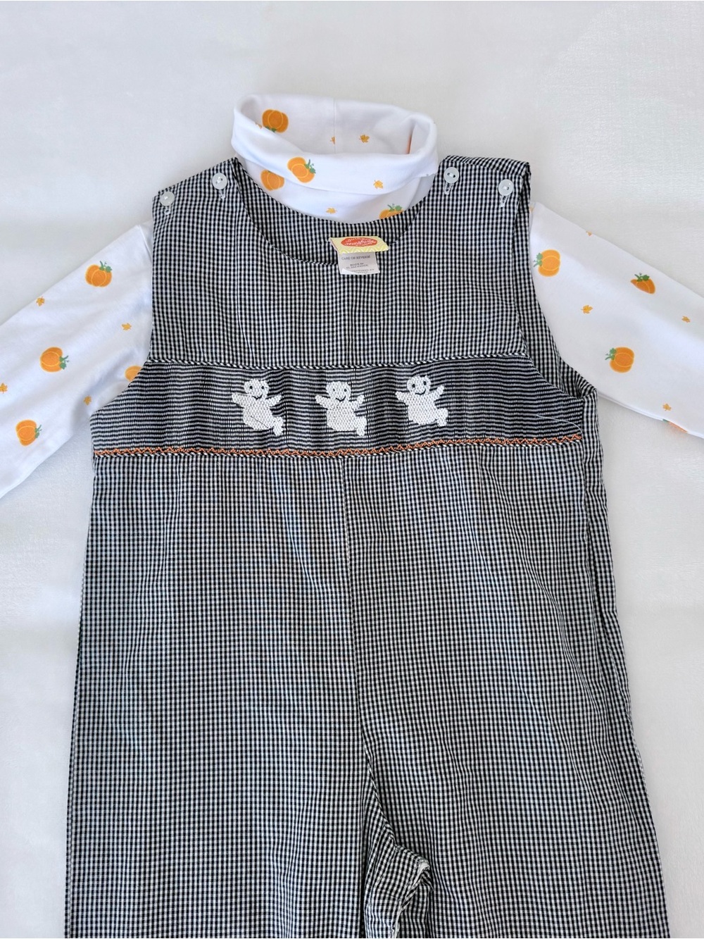 Toddler Smocked Ghost Long-all (size 2T) perfect for Halloween!